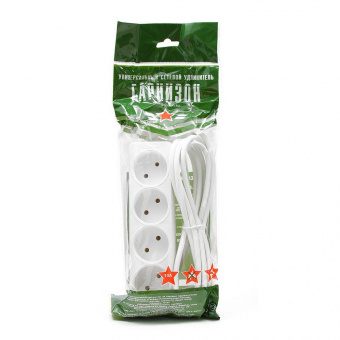 Удлинитель Гарнизон EL-NL4-W-3 4 розетки  допустимый ток 10А длина 3м. от магазина РЭССИ