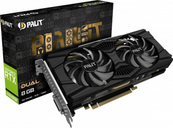 Видеокарта Palit PCI-E PA-RTX2060SUPER DUAL 8G NVIDIA GeForce RTX 2060SUPER 8192Mb 256 GDDR6 1470/14000 DVIx1 HDMIx1 DPx1 HDCP Ret от магазина РЭССИ