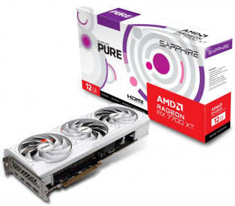 Видеокарта Sapphire PCI-E 4.0 11335-03-20G PURE RX 7700 XT GAMING OC AMD Radeon RX 7700XT 12288Mb 192 GDDR6 2226/16000 HDMIx2 DPx2 HDCP Ret от магазина РЭССИ