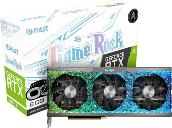 Видеокарта Palit PCI-E 4.0 PA-RTX3070TI GAMEROCK OC 8G NVIDIA GeForce RTX 3070TI 8192Mb 256 GDDR6X 1575/19000 HDMIx1 DPx3 HDCP Ret от магазина РЭССИ
