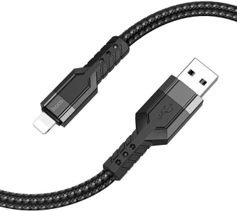Кабель Hoco U110 iP USB (m)-Lightning (m) 1.2м черный коробка от магазина РЭССИ