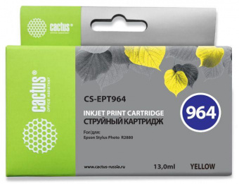 Картридж струйный Cactus CS-EPT964 T0964 желтый (13мл) для Epson Stylus Photo R2880 от магазина РЭССИ