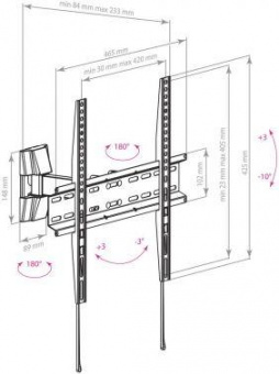 Кронштейн для телевизора Arm Media LCD-413 черный 26"-55" макс.35кг настенный поворот и наклон от магазина РЭССИ