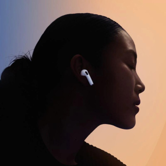 Гарнитура вкладыши Apple A3050,A3053,A3058 AirPods 4 белый беспроводные bluetooth в ушной раковине (MXP63ZA/A) от магазина РЭССИ