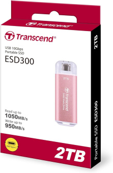 Накопитель SSD Transcend USB-C 2TB TS2TESD300P ESD300 розовый от магазина РЭССИ