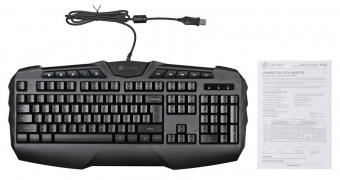 Клавиатура Оклик 777G PSYCHO черный USB Multimedia for gamer LED (подставка для запястий) от магазина РЭССИ