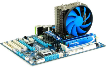 Устройство охлаждения(кулер) Deepcool Gammaxx S40 Soc-AM5/AM4/1151/1200/1700 черный/синий 4-pin 18-26dB Al+Cu 130W 610gr Ret от магазина РЭССИ