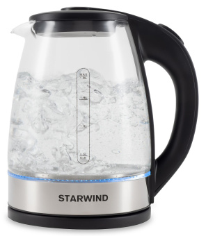 Чайник электрический Starwind SKG2775 1.7л. 1700Вт черный (корпус: стекло) от магазина РЭССИ