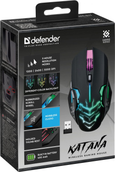 Мышь Defender Katana GM-511 черный оптическая 3200dpi silent беспров. USB 5but (52511) от магазина РЭССИ