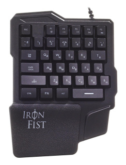 Игровой блок Оклик 701G IRON FIST черный USB for gamer LED (подставка для запястий) (1196590) от магазина РЭССИ