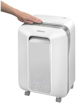 Шредер Fellowes PowerShred LX201 белый (секр.P-5) перекрестный 12лист. 22лтр. скрепки скобы пл.карты от магазина РЭССИ