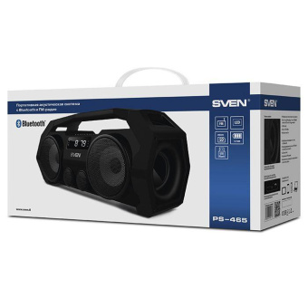 Колонка порт. Sven PS-465 черный 18W 2.0 BT/3.5Jack/USB 10м 1800mAh (SV-016173) от магазина РЭССИ