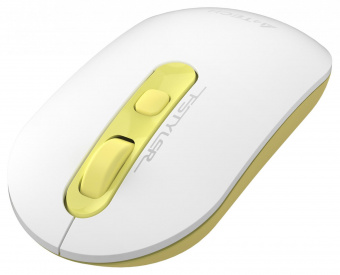 Мышь A4Tech Fstyler FG20 Daisy белый/желтый оптическая (2000dpi) беспроводная USB для ноутбука (4but) от магазина РЭССИ