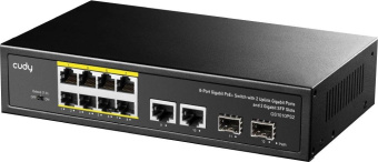 Коммутатор Cudy GS1010PS2 (L2) 10x1Гбит/с 2xКомбо(1000BASE-T/SFP) 2SFP 8PoE 120W неуправляемый от магазина РЭССИ