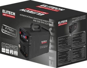 Сварочный аппарат Elitech WM 200 SYN LCD Pulse инвертор ММА/TIG MIG/MAG 4.6кВт от магазина РЭССИ
