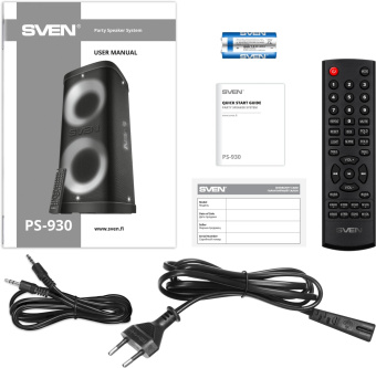 Колонка порт. Sven АС PS-930 черный 150W 1.0 BT/3.5Jack 7200mAh (SV-022402) от магазина РЭССИ