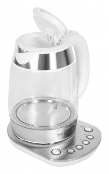 Чайник электрический Hyundai HYK-G4033 1.7л. 2200Вт белый/серебристый (корпус: стекло) от магазина РЭССИ