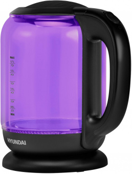 Чайник электрический Hyundai HYK-G5809 1.7л. 2200Вт фиолетовый/черный (корпус: стекло) от магазина РЭССИ