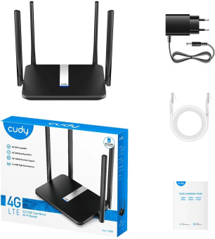 Роутер беспроводной Cudy LT500 AC1200 10/100BASE-TX/4G cat.4 черный от магазина РЭССИ