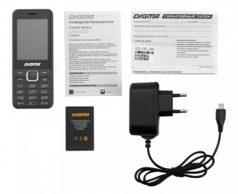 Мобильный телефон Digma A241 Linx 32Mb серый моноблок 2Sim 2.44" 240x320 GSM900/1800 MP3 FM от магазина РЭССИ