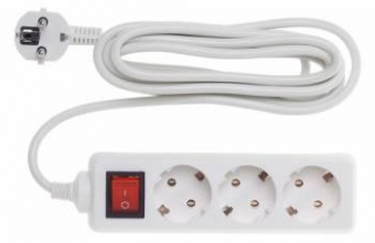 Сетевой удлинитель Buro BU-PS3.3/W 3м (3 розетки) белый (пакет ПЭ) от магазина РЭССИ