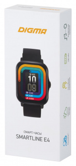 Смарт-часы Digma Smartline E4 1.69" IPS корп.черный рем.черный (E4B) от магазина РЭССИ