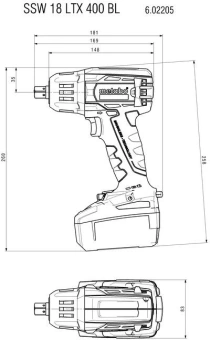 Гайковерт Metabo SSW 18 LTX 400 BL аккум. патрон:квад.1/2" (кейс в комплекте) (602205650) от магазина РЭССИ