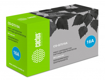 Картридж лазерный Cactus CS-Q7516A Q7516A черный (12000стр.) для HP LJ 5200/5200N/5200L/5200TN/5200DTN от магазина РЭССИ