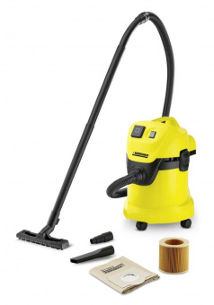 Строительный пылесос Karcher WD 3 P 1000Вт (уборка: сухая/сбор воды) желтый от магазина РЭССИ
