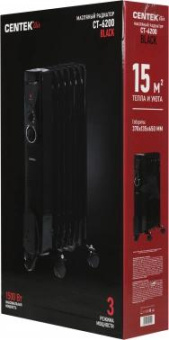 Радиатор масляный Centek CT-6200 1500Вт черный от магазина РЭССИ
