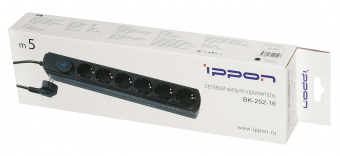 Сетевой фильтр Ippon BK252-16 5м (6 розеток) черный (коробка) от магазина РЭССИ