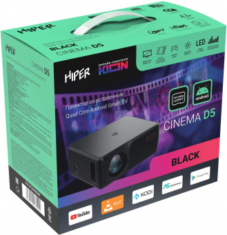 Проектор Hiper Cinema D5 BLACK LCD 6000Lm (1920 2000:1 ресурс лампы:50000часов 2xUSB typeA 1xHDMI 1кг от магазина РЭССИ