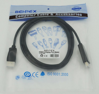 Кабель HDMI (m) DisplayPort (m) 2м черный от магазина РЭССИ