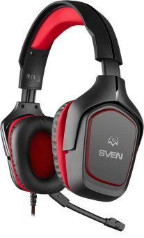 Наушники с микрофоном Sven AP-G333MV черный/красный 2.2м накладные оголовье (SV-019396) от магазина РЭССИ