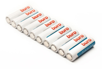 Батарея Buro Alkaline LR6 AA (10шт) коробка от магазина РЭССИ