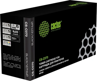 Картридж лазерный Cactus CS-C070 070 черный (3000стр.) для Canon i-SENSYS LBP243/LBP246/MF461/MF463/MF465 от магазина РЭССИ