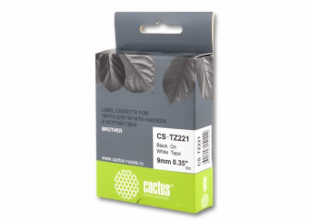 Картридж ленточный Cactus CS-TZ221 TZe-221 черный для Brother 1010/1280/1280VP/2700VP от магазина РЭССИ