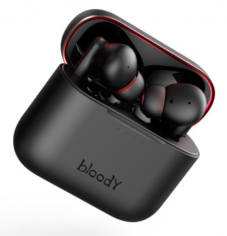 Гарнитура вкладыши A4Tech Bloody M90 черный/красный беспроводные bluetooth в ушной раковине (M90 BLACK + RED) от магазина РЭССИ