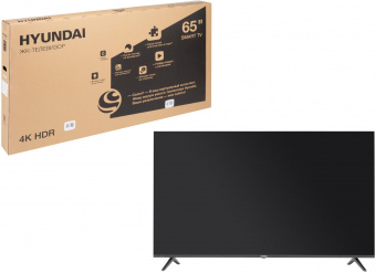 Телевизор LED Hyundai 65" H-LED65GU7001 Салют ТВ Frameless черный 4K Ultra HD 60Hz DVB-T DVB-T2 DVB-C DVB-S DVB-S2 WiFi Smart TV (RUS) от магазина РЭССИ