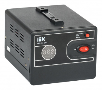 Стабилизатор напряжения IEK Hub 1.5кВА однофазный черный (IVS21-1-D15-13) от магазина РЭССИ