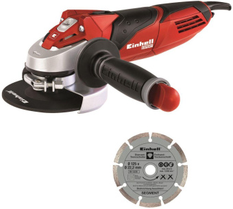 Углошлифовальная машина Einhell TE-AG 125/750 Kit 750Вт 12000об/мин рез.шпин.:M22.2 d=125мм жестк.кейс (4430885) от магазина РЭССИ