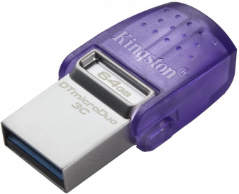 Флеш Диск Kingston 64Gb DataTraveler microDuo 3C DTDUO3CG3/64GB USB3.0 фиолетовый от магазина РЭССИ