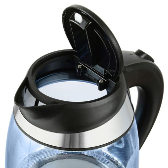 Чайник электрический Starwind SKG2218 1.8л. 2200Вт голубой/черный корпус: стекло/пластик от магазина РЭССИ