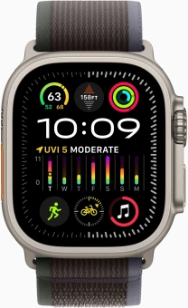 Смарт-часы Apple Watch Ultra 2 A2986 49мм OLED корп.титан Trial loop рем.синий/черный разм.брасл.:145-220мм (MRF63LW/A) от магазина РЭССИ