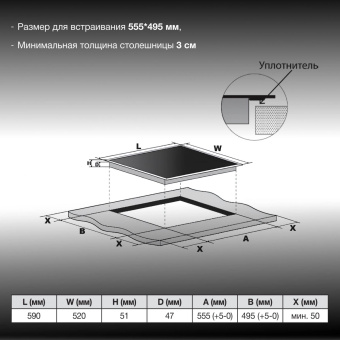 Индукционная варочная поверхность Hyundai HHI 3751 BG черный от магазина РЭССИ