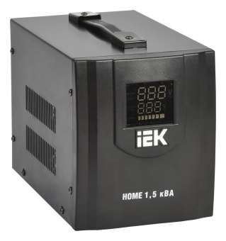 Стабилизатор напряжения IEK Home 1.5кВА однофазный черный (IVS20-1-01500) от магазина РЭССИ