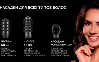 Фен-щетка Polaris PHSB 1122Ri 1100Вт графитовый от магазина РЭССИ