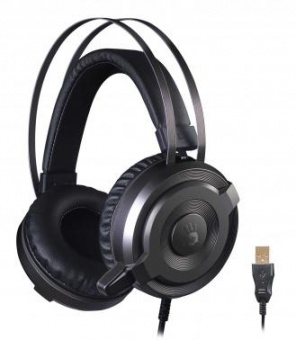 Наушники с микрофоном A4Tech Bloody G520S серый 2м мониторные USB оголовье (G520S) от магазина РЭССИ