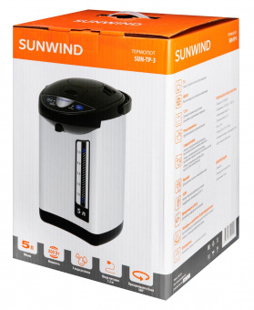Термопот SunWind SUN-TP-3 5л. 800Вт черный/серебристый от магазина РЭССИ