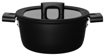 Кастрюля Fiskars Hard Face 1052227 3.5л. d=22см (с крышкой) черный от магазина РЭССИ